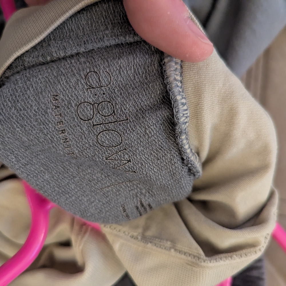 Aglow Maternity Gray and Tan Top